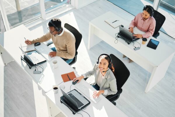 Call Center Woman And Smile In Portrait With Laptop